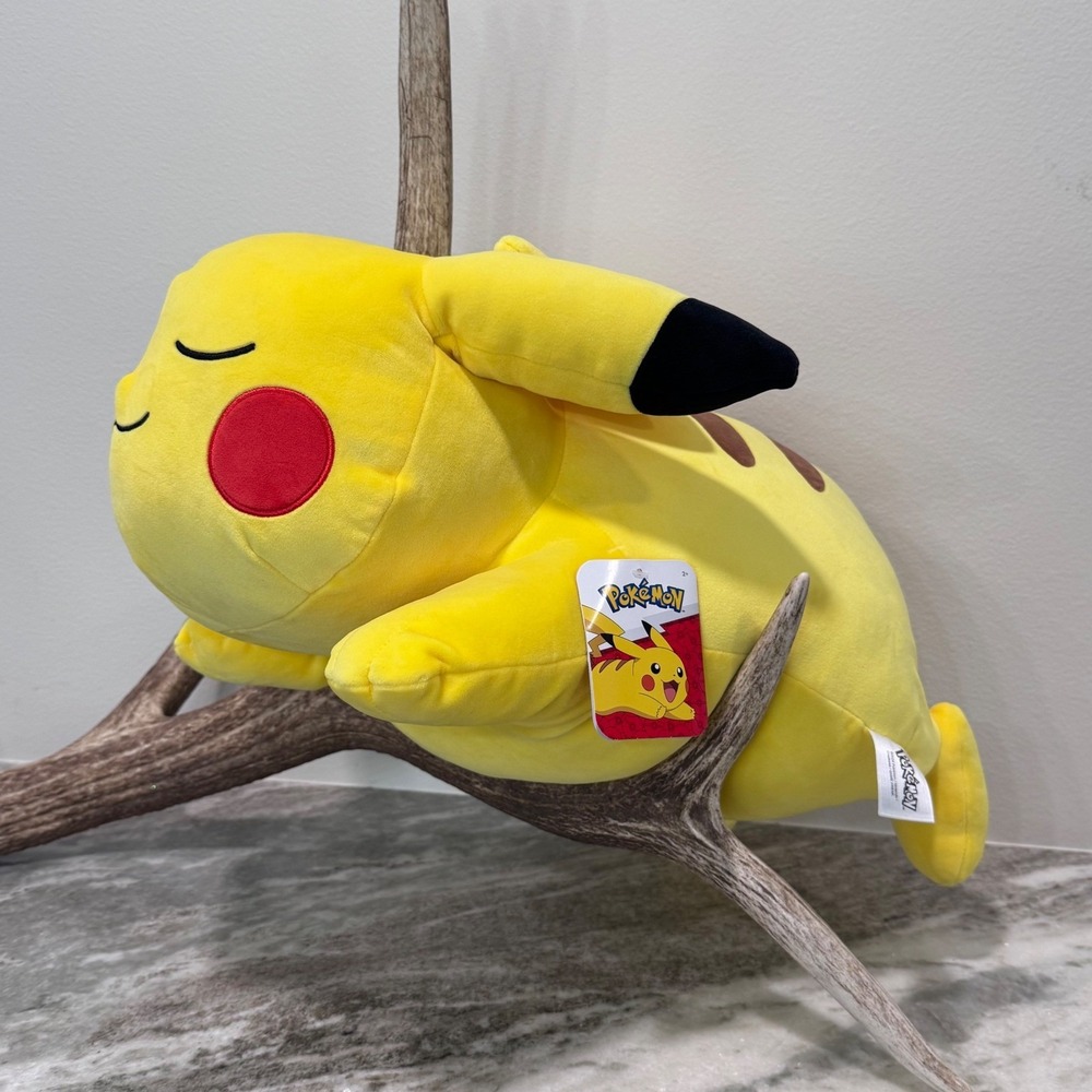 Pokemon Pikachu Sleeping Plush 18" Jazwares PKW4279 Yellow Stuffed Animal NWT - Picture 2 of 10